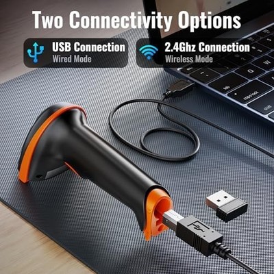 Tera D5100 Wireless & Wired Barcode Scanner — 1D/2D/QR Handheld, Cordless