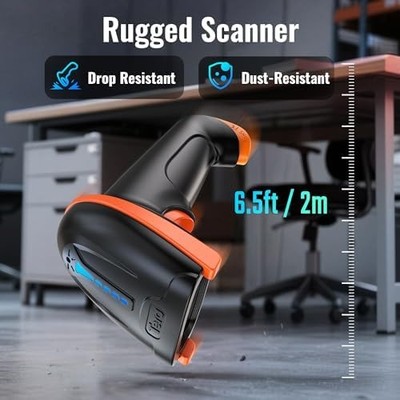 Tera D5100 Wireless & Wired Barcode Scanner — 1D/2D/QR Handheld, Cordless