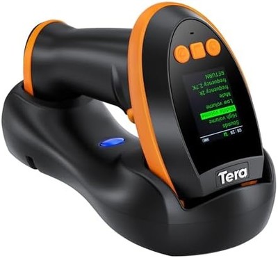 Tera HW0009 Pro Wireless Barcode Scanner — 1D/2D/QR with Screen & Keypad, Bluetooth/2.4G/USB