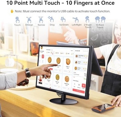 Thinlerain 19" Touchscreen Monitor — 1440x900, 10-Point Multi-Touch, HDMI/VGA/AV/BNC/USB, POS