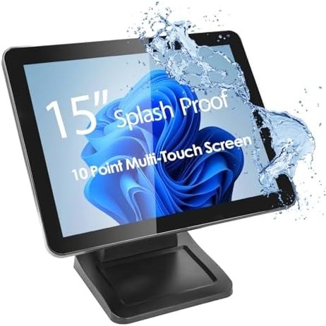 ANGEL POS 15" Capacitive Touchscreen Monitor — 4:3, True Flat, with Metal POS Stand