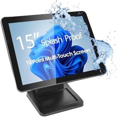 ANGEL POS 15" Capacitive Touchscreen Monitor — 4:3, True Flat, with Metal POS Stand
