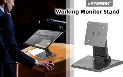 WEARSON Adjustable Monitor/LCD Desk Stand — Folding Metal, VESA 75x75 & 100x100 (WS-03A2)