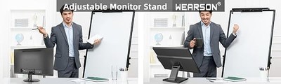 WEARSON Adjustable Monitor/LCD Desk Stand — Folding Metal, VESA 75x75 & 100x100 (WS-03A2)