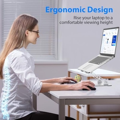 Gogoonike Adjustable Laptop Stand — Foldable Metal Riser, 10-15.6" Laptops