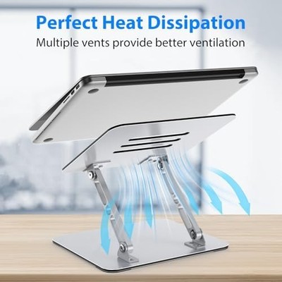 Gogoonike Adjustable Laptop Stand — Foldable Metal Riser, 10-15.6" Laptops