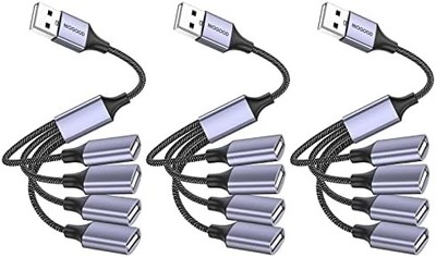 MOGOOD 4-in-1 USB Splitter Cable — 4-Port USB 2.0 Hub, 2-Pack