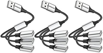 MOGOOD USB 1-to-3 Port Splitter Cable — Type A, 3-Pack