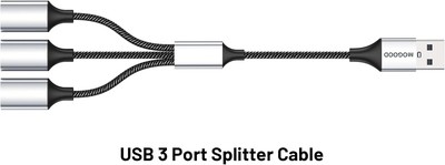 MOGOOD USB 1-to-3 Port Splitter Cable — Type A, 3-Pack