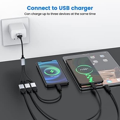 MOGOOD USB 1-to-3 Port Splitter Cable — Type A, 3-Pack