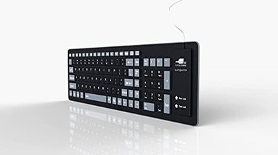 sungwoo Foldable Silicone Keyboard — USB Wired, Waterproof Rollup, Black/Grey