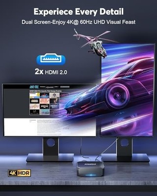 KAMRUI AK2 Plus Mini PC — Intel N100, 16GB RAM, 512GB SSD, Dual 4K