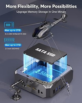KAMRUI AK2 Plus Mini PC — Intel N100, 16GB RAM, 512GB SSD, Dual 4K