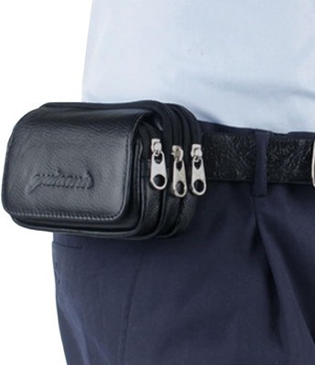 Leather Phone Waist Pack — Belt Holster Pouch, 3-Pocket, Outdoor Travel