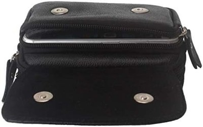 Leather Phone Waist Pack — Belt Holster Pouch, 3-Pocket, Outdoor Travel