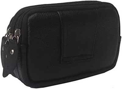 Leather Phone Waist Pack — Belt Holster Pouch, 3-Pocket, Outdoor Travel