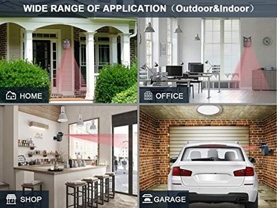 Wireless Driveway Alarm — 1/2 Mile Range, Outdoor Motion Sensor, 1 Receiver + 4 Sensors