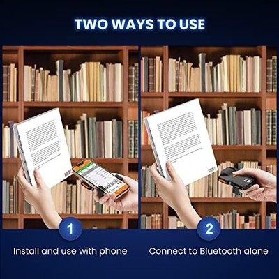 Eyoyo 1D Bluetooth Barcode Scanner — Phone Back-Clip, Wireless, Battery Indicator