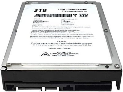 WL 3TB 7200RPM SATA III Internal Hard Drive — 64MB Cache, for RAID/NAS/DVR/Desktop