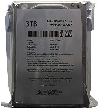 WL 3TB 7200RPM SATA III Internal Hard Drive — 64MB Cache, for RAID/NAS/DVR/Desktop