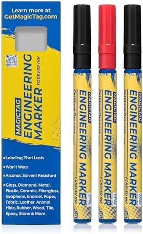 Alcohol & Chemical Resistant Markers — Fine Point, UV-Proof, 3-Pack