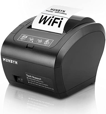 MUNBYN WiFi Thermal Receipt Printer — 80mm, USB/LAN/RS232, Cash Drawer Support