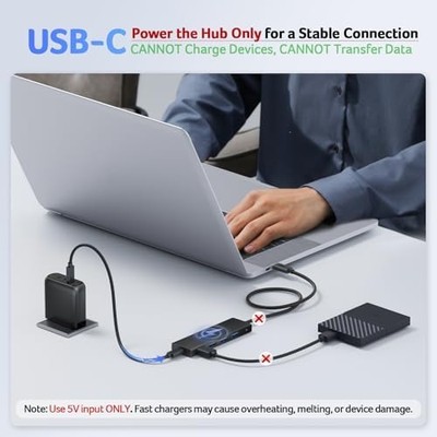 Acer USB Hub — 4-Port USB 3.0, Type-C Power Port