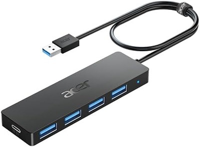 Acer USB Hub — 4-Port USB 3.0, Type-C Power Port