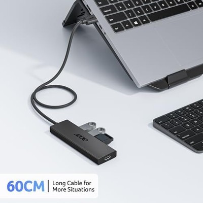 Acer USB Hub — 4-Port USB 3.0, Type-C Power Port