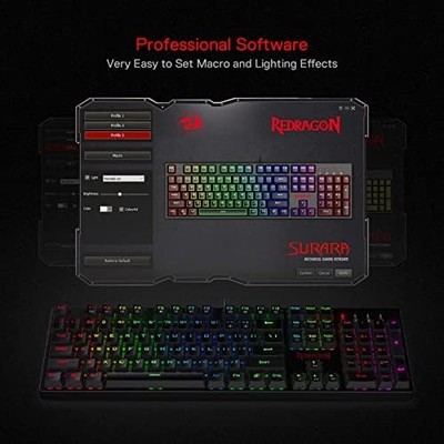Redragon K582 SURARA RGB Mechanical Gaming Keyboard — 104-Key, Red Switches