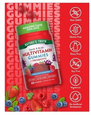 Nature's Truth Kids Multivitamin Gummies with Probiotics