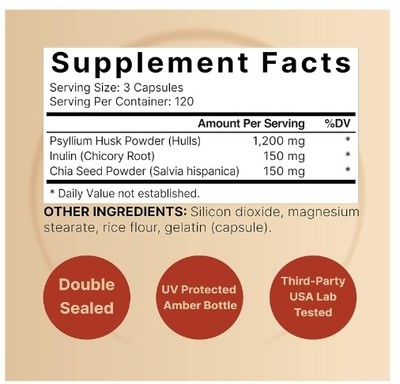 NatureBell Psyllium Husk Capsules 1500mg (30s)