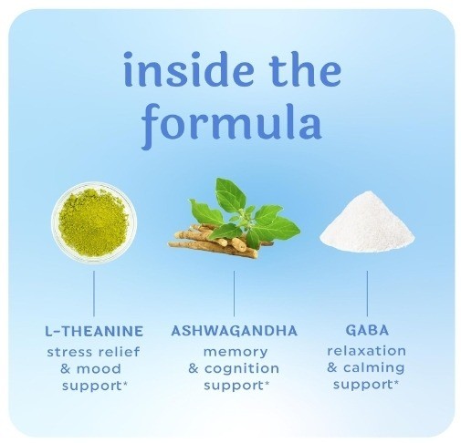 Calm Gummies for Stress Relief| Theanine, Ashwagandha, GABA, Chamomile & Lemon Balm 5-in-1 Calm Sleep Gummies