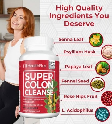 Health Plus Inc Super Colon Cleanse 530 mg 240 Capsules