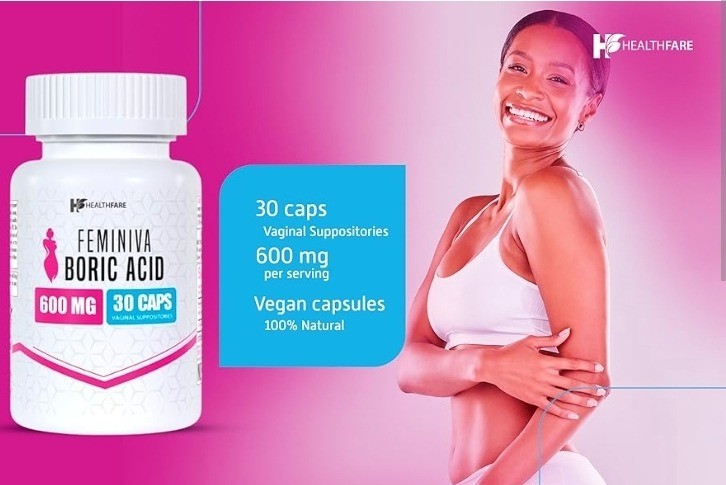Feminiva Boric Acid Vaginal Suppositories | 30 Count