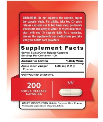 Nature's Truth Apple Cider Vinegar Capsules (30s)