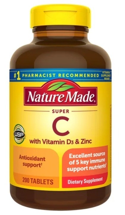 Nature Made Super C with Vitamin D3 and Zinc, 200 Tablets (30s)