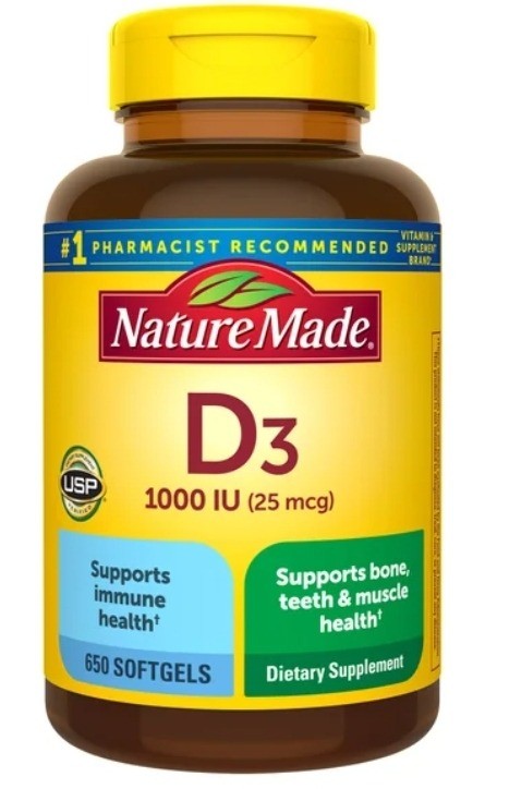 Nature Made Vitamin D3 25 mcg., 650 Softgels (30s)