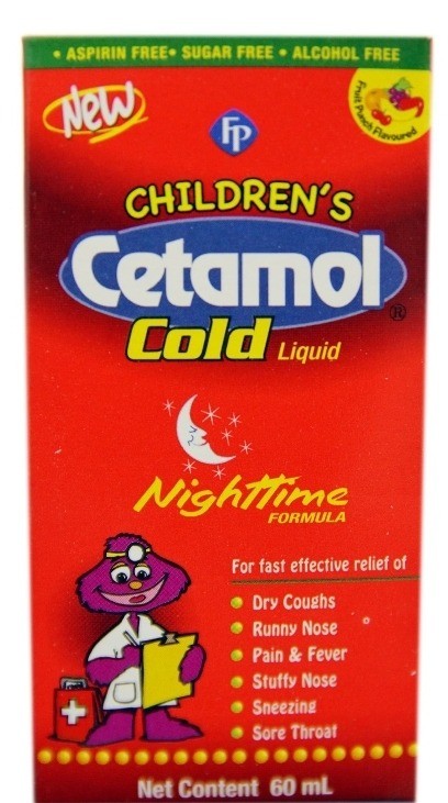 Children’s Cetamol Cold Liquid Nighttime 120ml