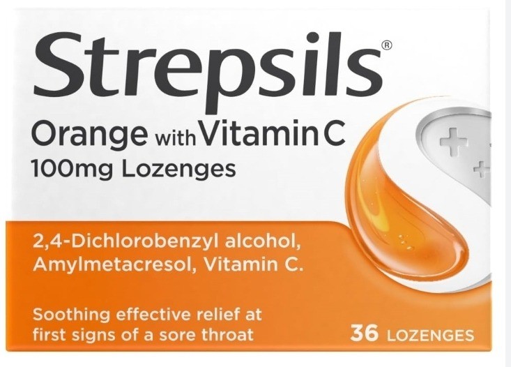 Strepsils Orange with Vitamin C Lozenges