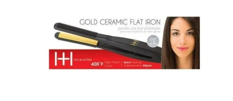 H&H Gold Ceramic Flat Iron - 1/2"