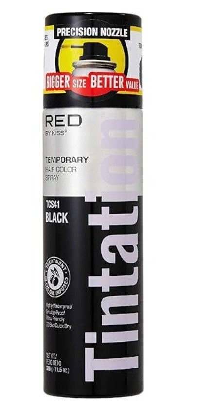 Red by Kiss Tintation Temporary Hair Color Spray in Jet Black